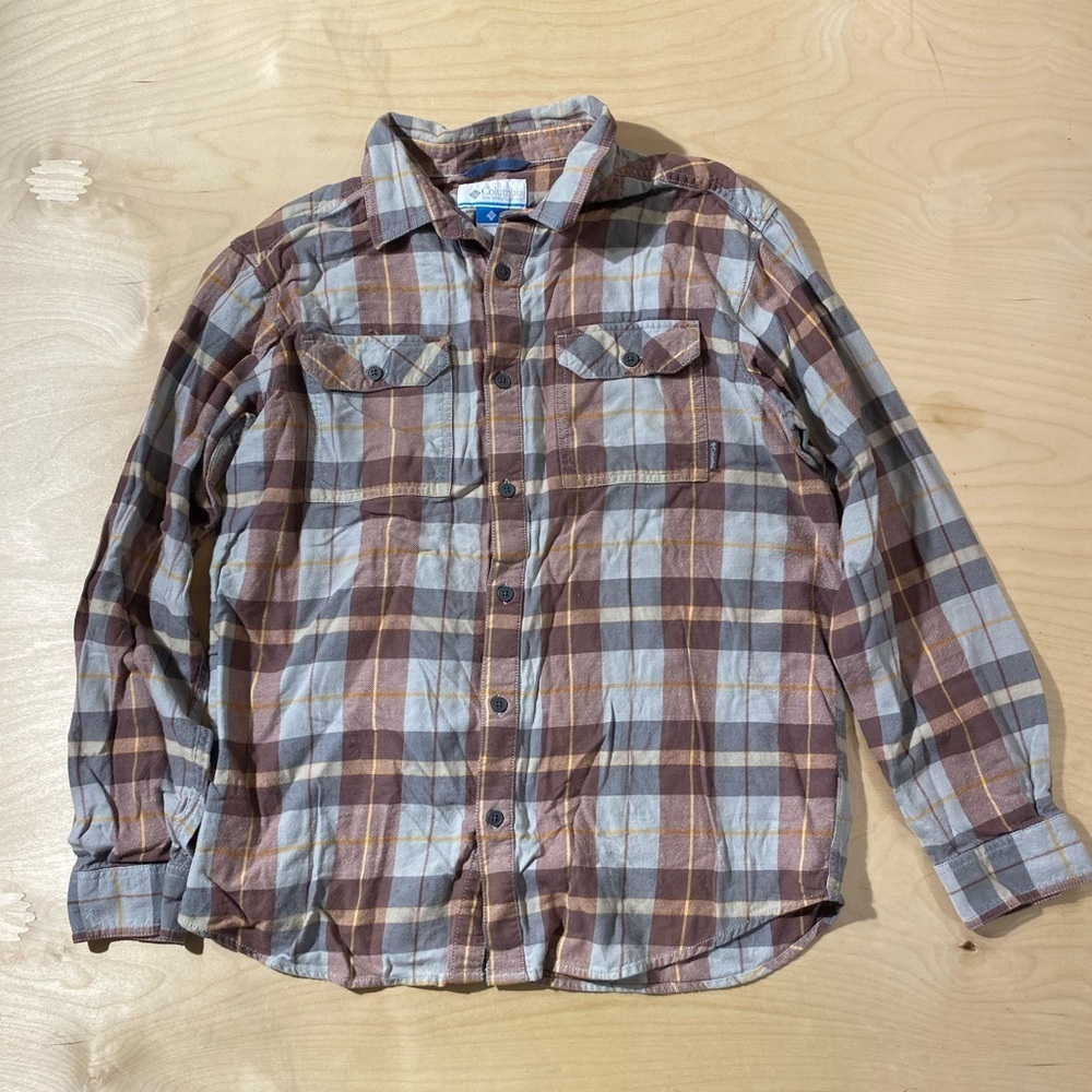 Columbia Plaid Button-Up Shirt Large (PE)